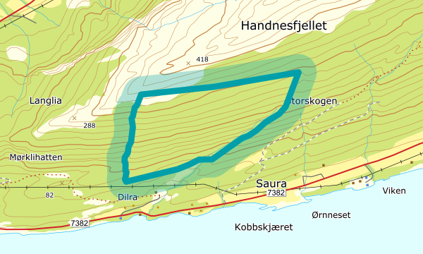 Kart over Dillern/Ørnes