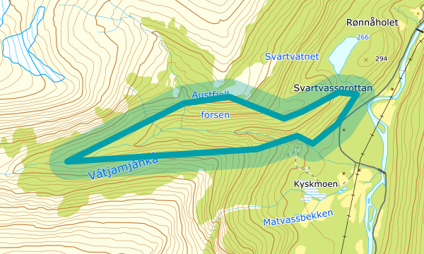 Kart over Váhcanjohka
