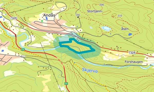 Kart over Andås