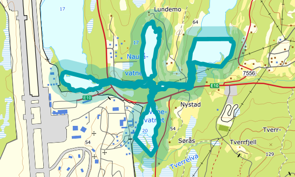 Kart over Nautå