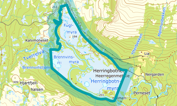 Kart over Herringbotn