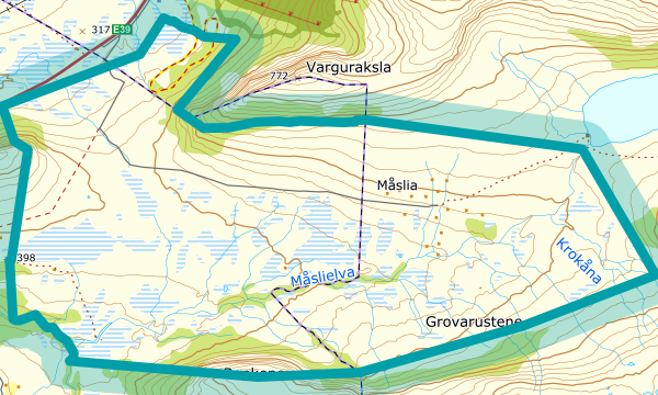 Kart over Måslia