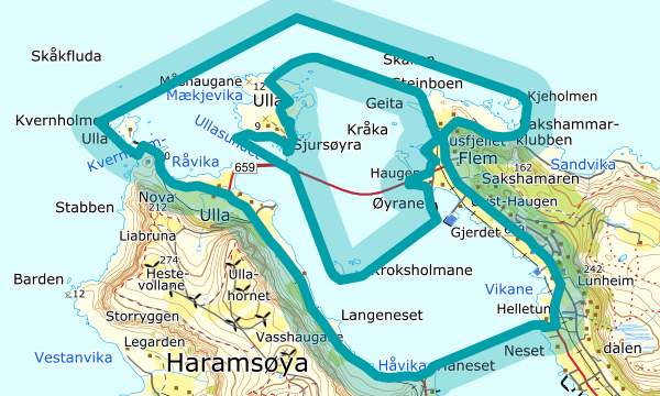Kart over Ullasundet