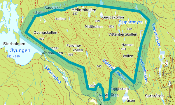 Kart over Mellomkollen