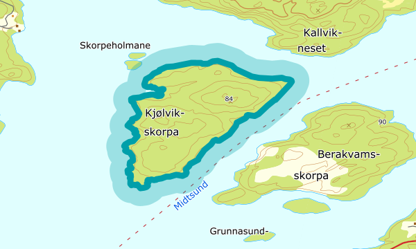 Kart over Kjølvikskorpa
