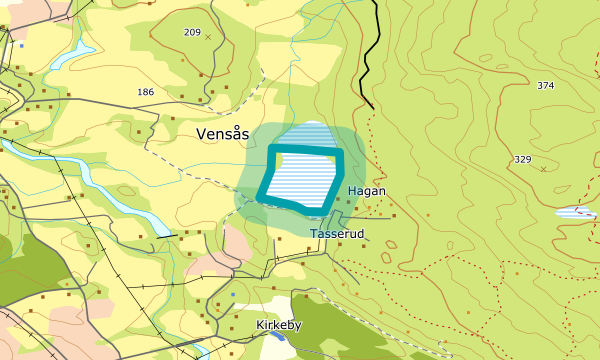 Kart over Vensåsmyra