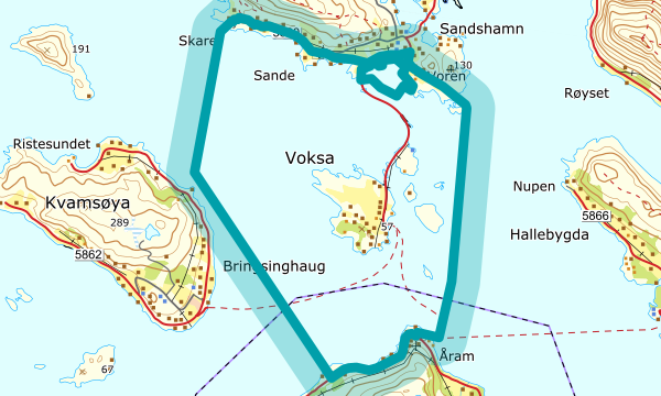 Kart over Voksaholmane