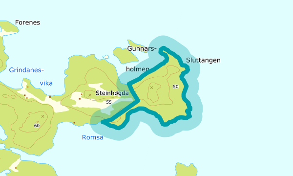 Kart over Romsa