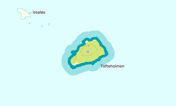 Kart over Tofteholmen