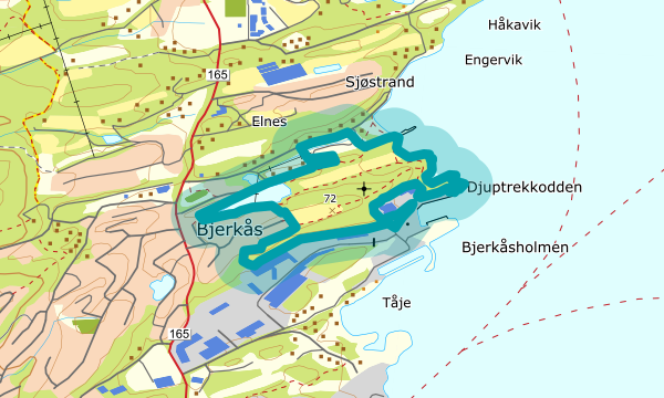 Kart over Bjerkås