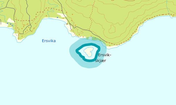 Kart over Ersvikskjær