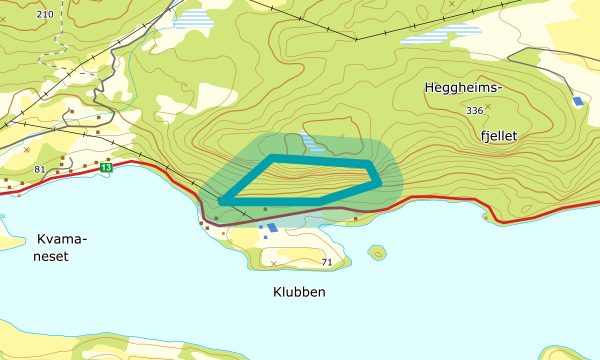 Kart over Heggheimsfjellet