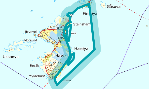Kart over Malesanden og Huse