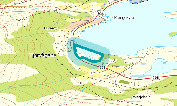 Kart over Tjørvågosen