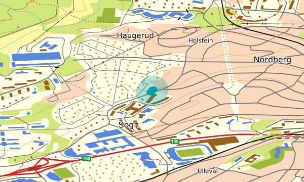 Kart over Sognsveien 94/Solvang kolonihager