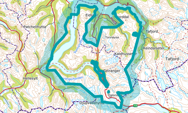 Kart over Geiranger-Herdalen