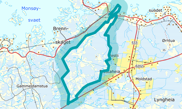 Kart over Hopavassdraget