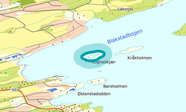Kart over Rogneskjær