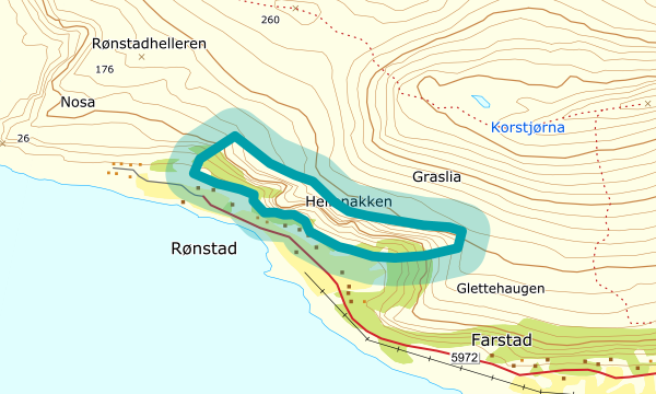 Kart over Måsehamrane