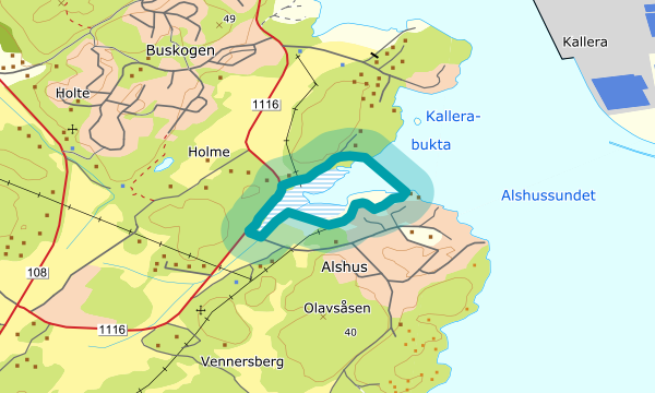 Kart over Alshusbukta