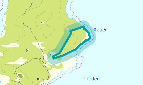 Kart over Fjellsbergtangen