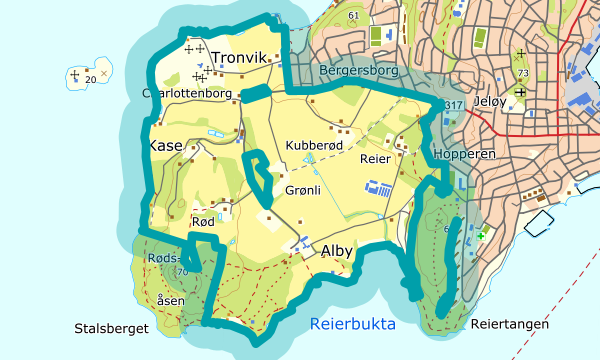 Kart over Søndre Jeløy