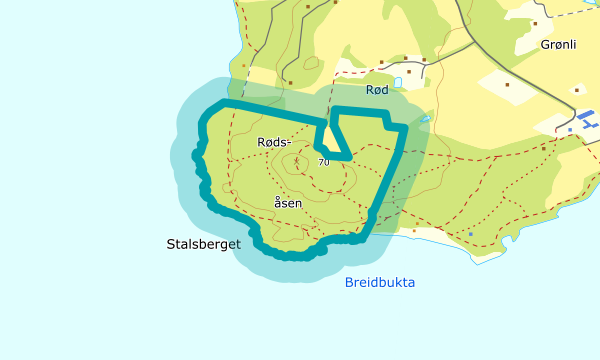 Kart over Rødsåsen
