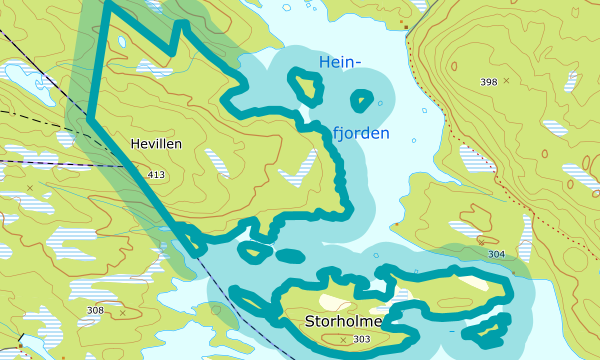 Kart over Hevillen