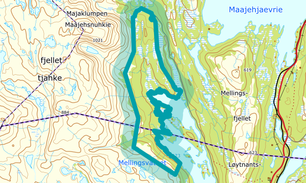 Kart over Mellingsdalen