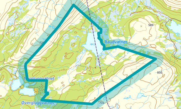 Kart over Raudvassåsen