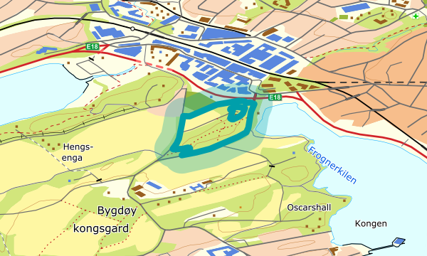 Kart over Dronningberget