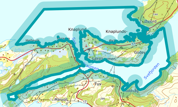 Kart over Saltstraumen