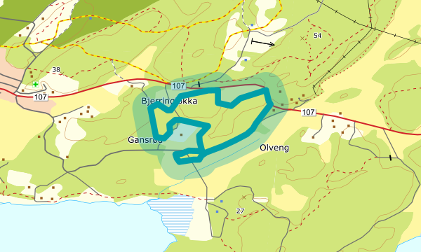Kart over Gansrød