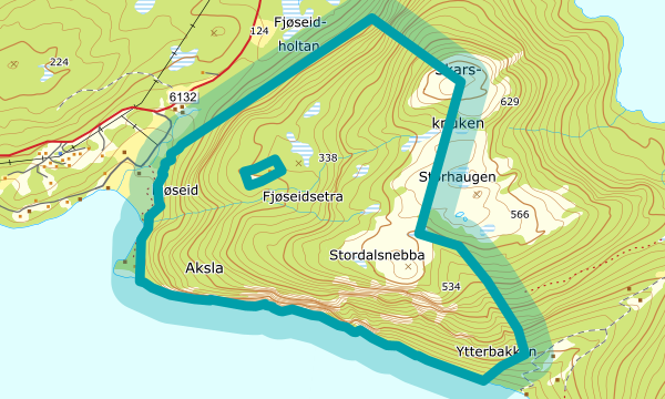 Kart over Fjøseid