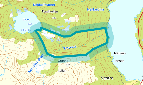 Kart over Torselva