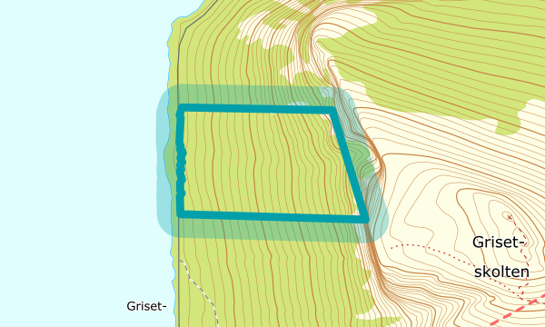 Kart over Grisetstranda