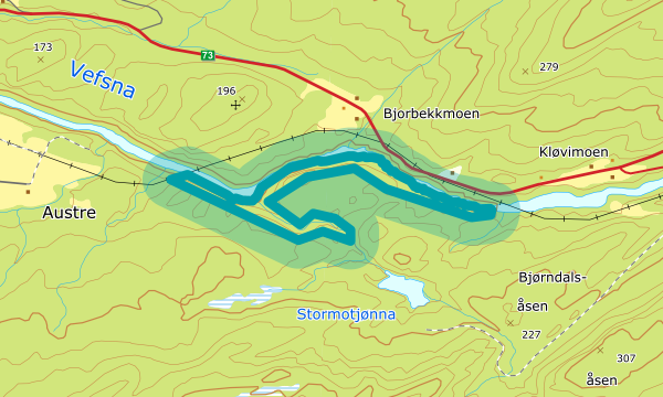 Kart over Kappfjellmoen