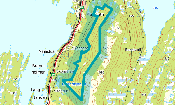 Kart over Litlfjellet/Rånhtjoenhvaartoe