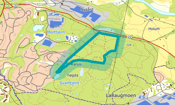 Kart over Holumskogen