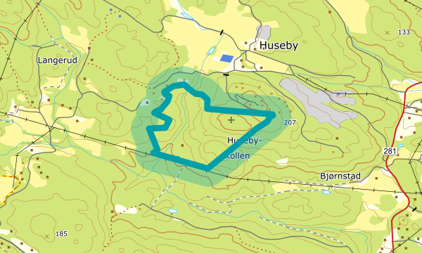 Kart over Husebykollen