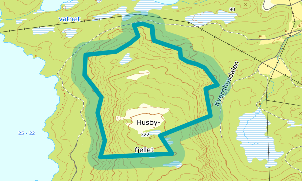 Kart over Husbyfjellet